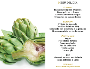 Menú diario 14 de marzo