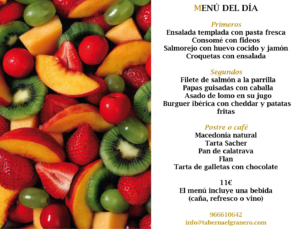 Menú del día 16 de mayo