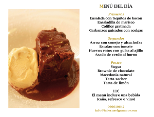 Menú diario 22 de febrero