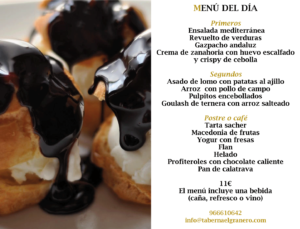 Menú diario 27 de mayo